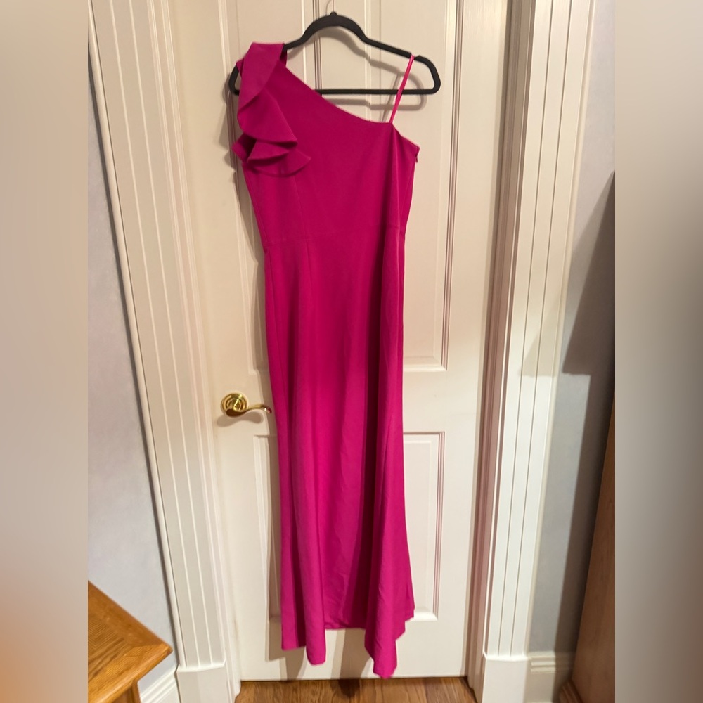 Eliza J Pink One Shoulder Gown for Cocktail